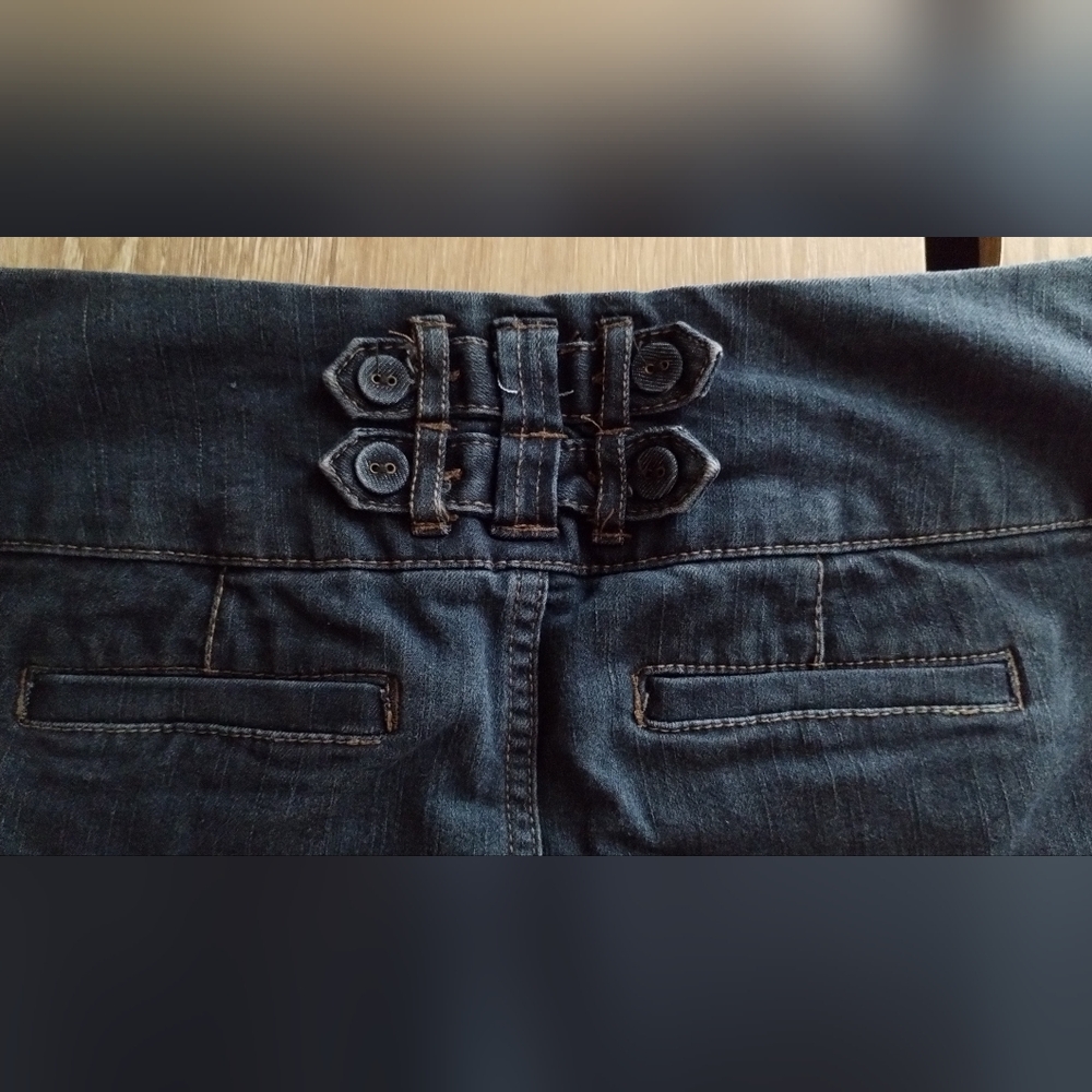 Boom Boom Jeans Juniors Size 5 Dark Blue Denim Bermuda Shorts - Picture 6 of 15